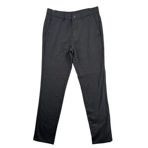 Plaid&Plain Mens Slim Fit Dress Pants Black 31x32 Trousers Classic Office